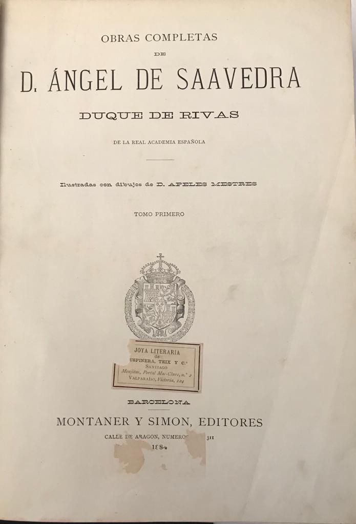 D. Ángel de Saavedra 	OBRAS COMPLETAS DEL DUQUE DE RIVAS. 