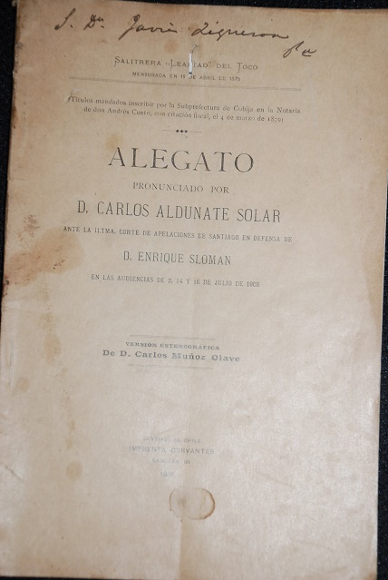 Salitrera lealtad del Toco 1906 Antofagasta Tocopilla