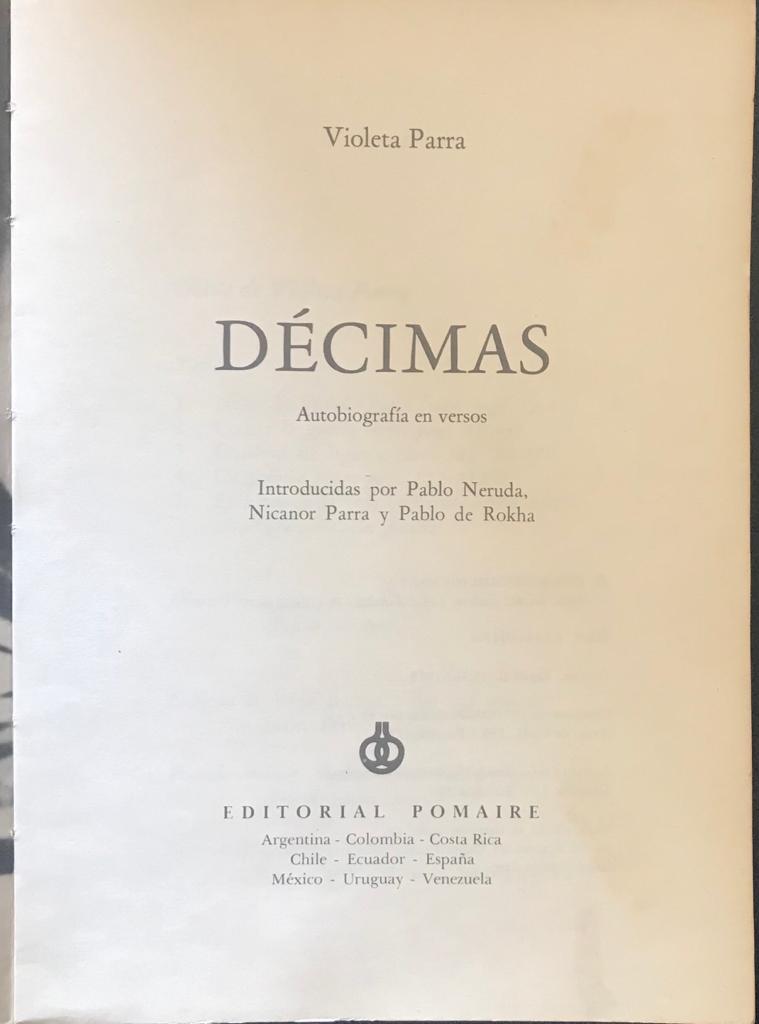 Violeta Parra	Decimas de Violeta Parra 