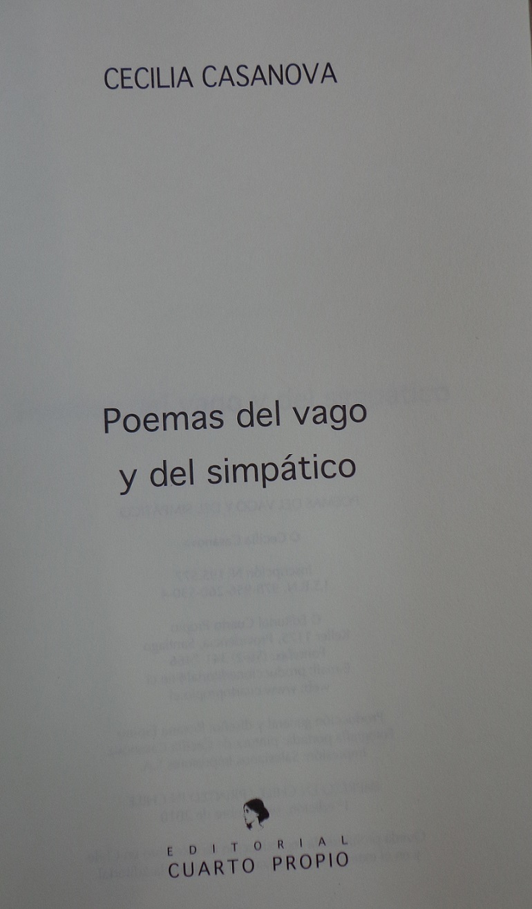 Cecilia Casanova. Poemas del vago y del simpático 