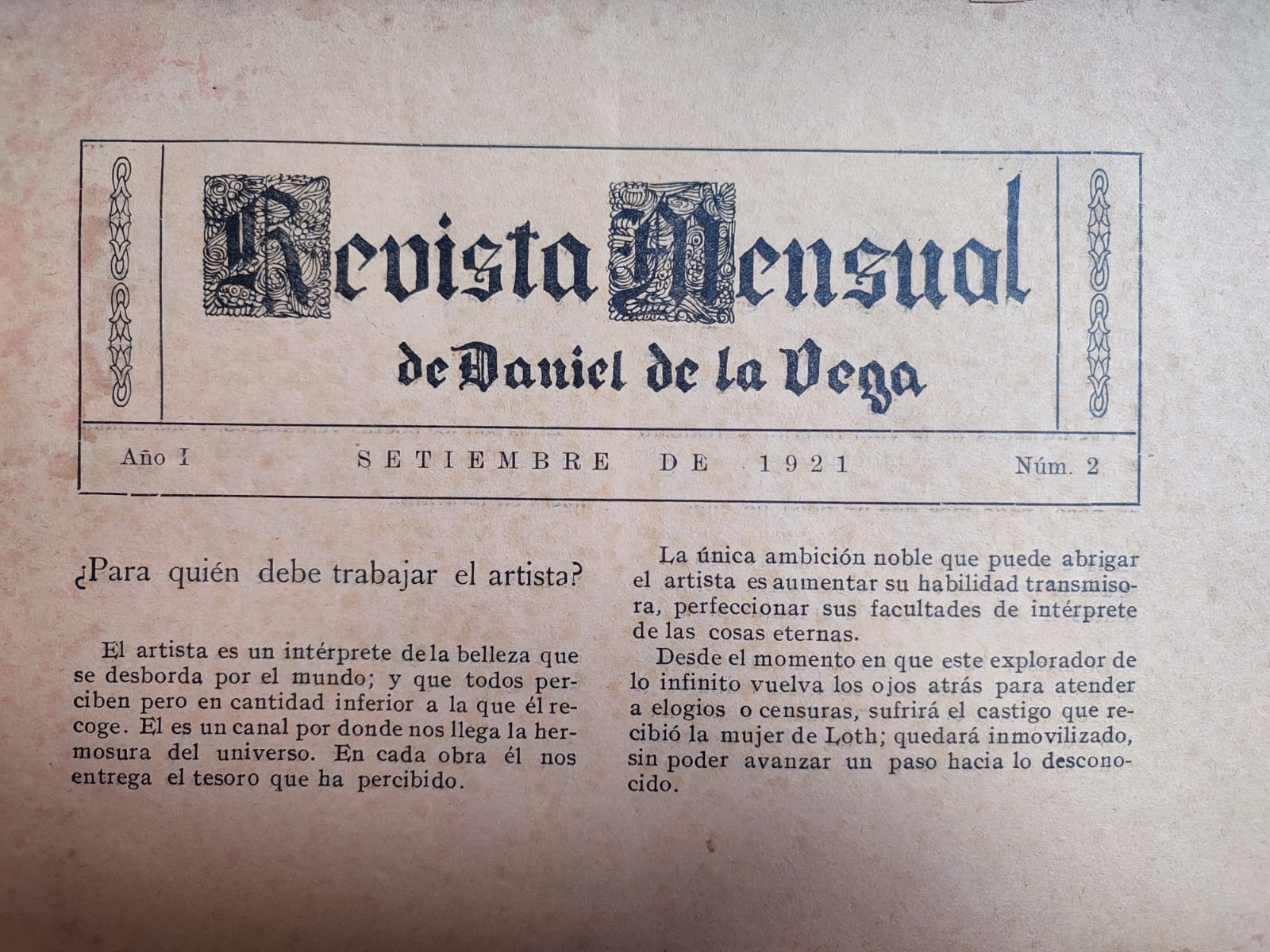 Revista Mensual de Daniel de la Vega. 