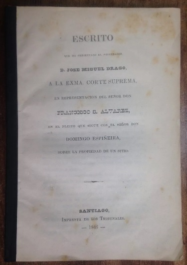 Valparaiso Almendral Juicio Pleito Alvarez 1846 Procesos