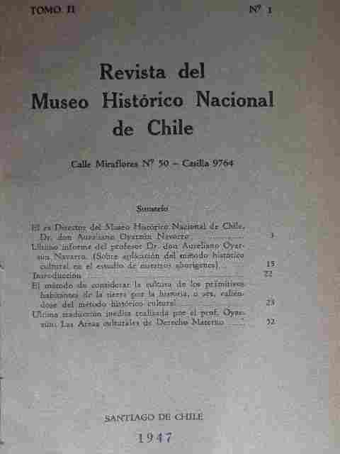 Revista del Museo Historico Nacional de Chile Tomo I -II