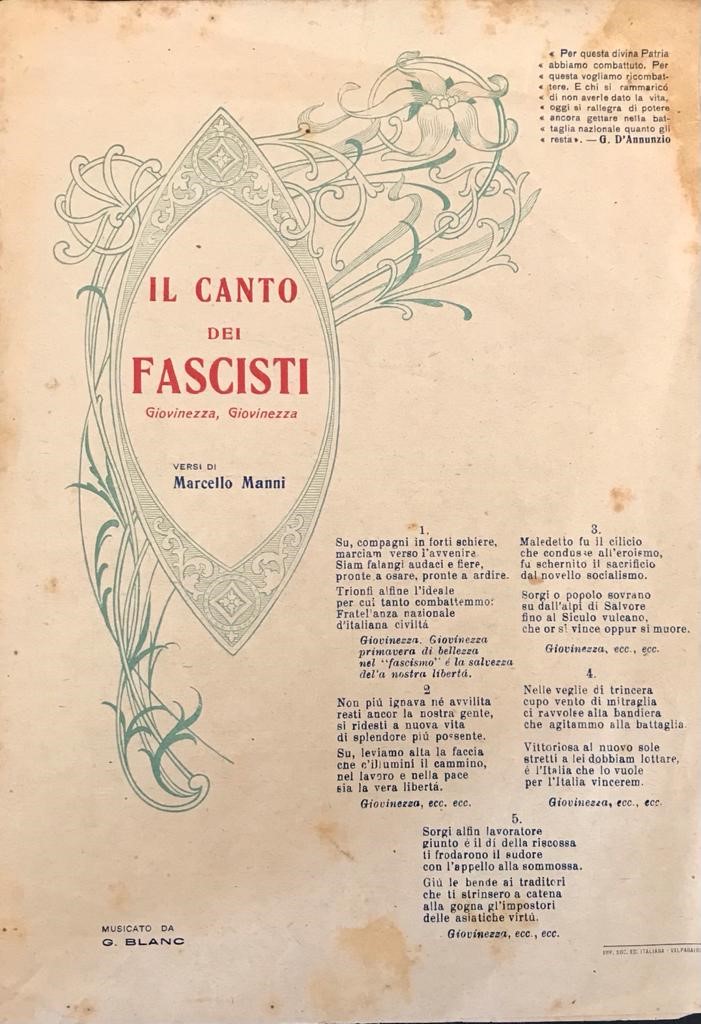 Marcello Manni	Il Canto del Fascisti 