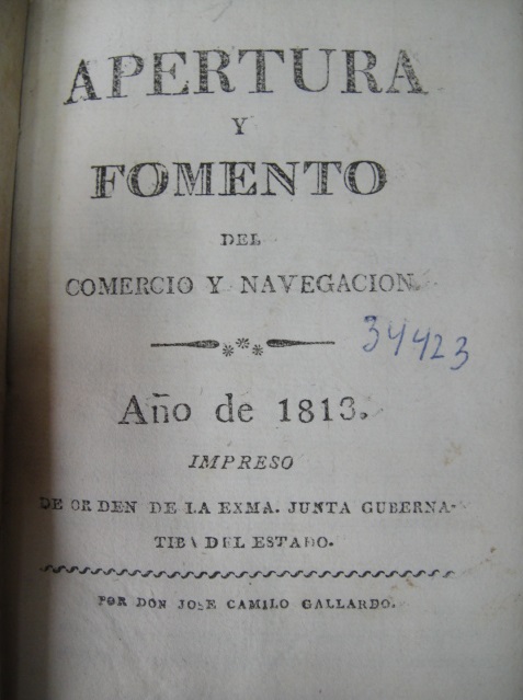 Junta Gubernativa del Estado - Apertura y fomento del comercio y navegación