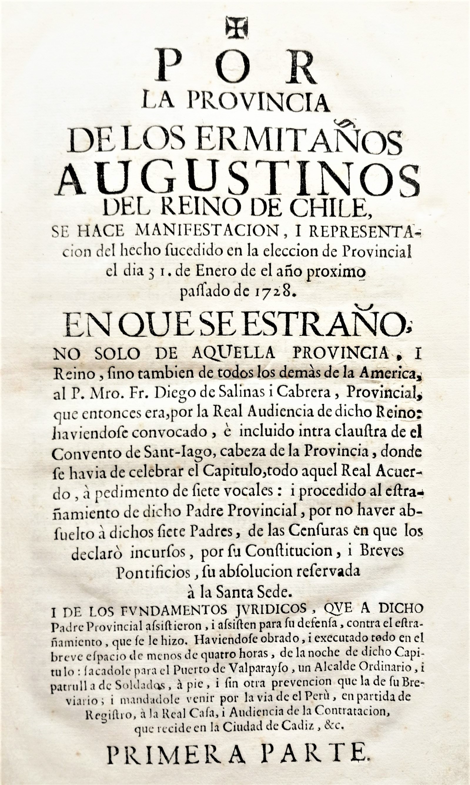 Por la provincia de los Ermitaños Agustinos del Reino de Chile