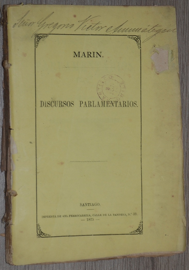 Francisco Marín Recabarren- Discursos parlamentarios