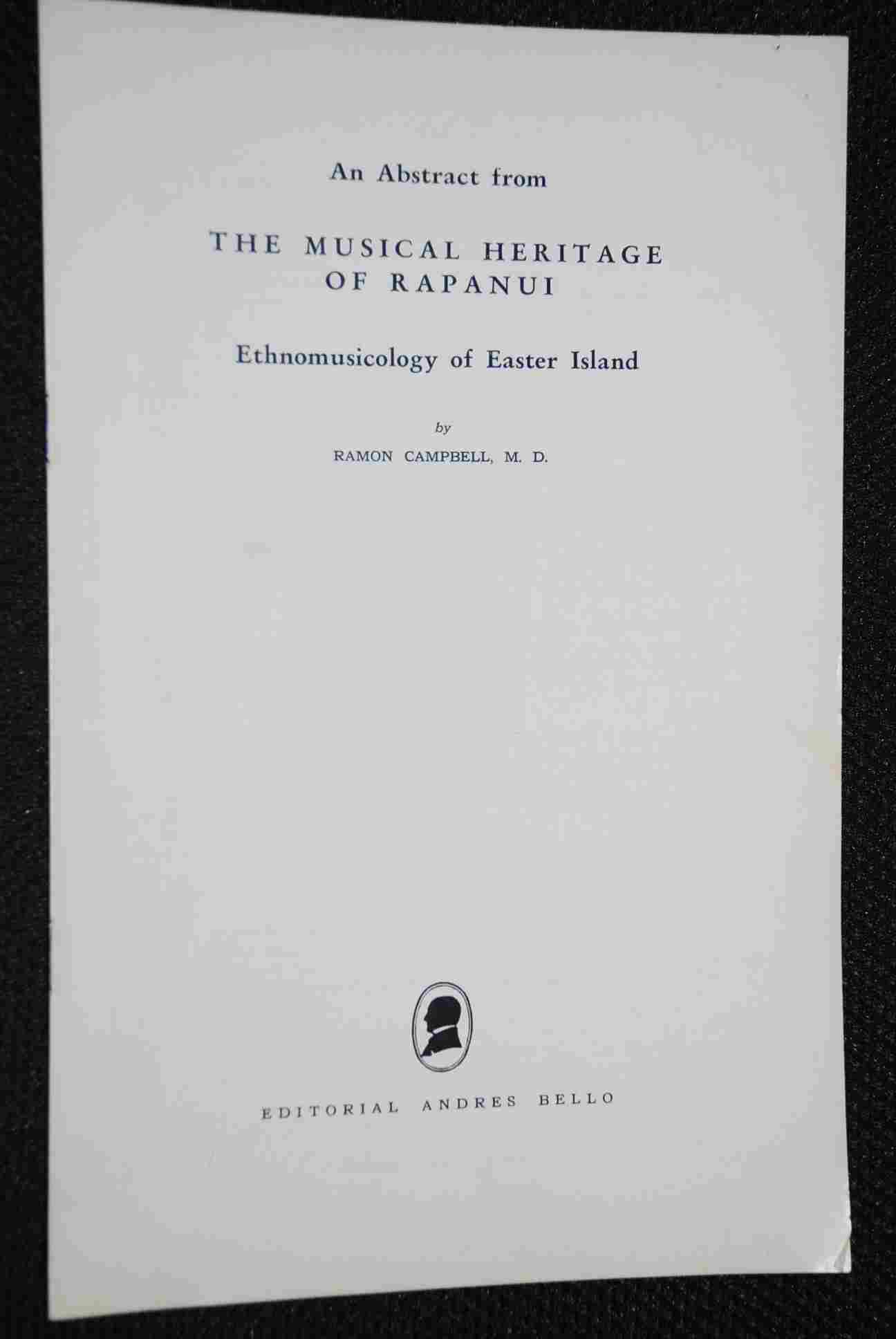 Ramon Cambell - An Abstract from The Musical Heritage of Rapanui  Ethnomusicology of Easter Island 