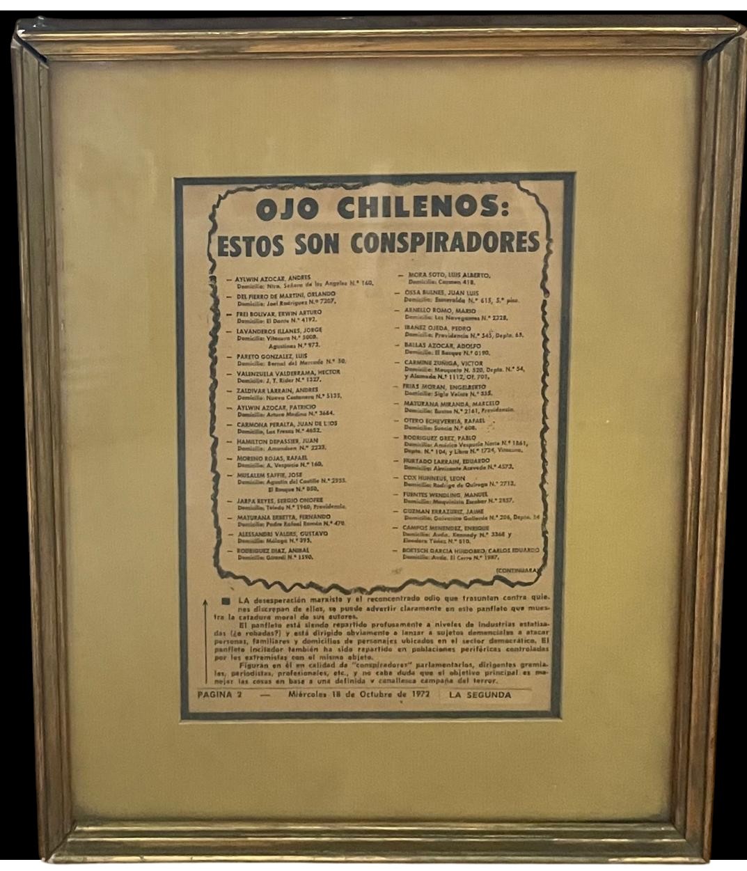 Ojo chilenos: Estos son conspiradores