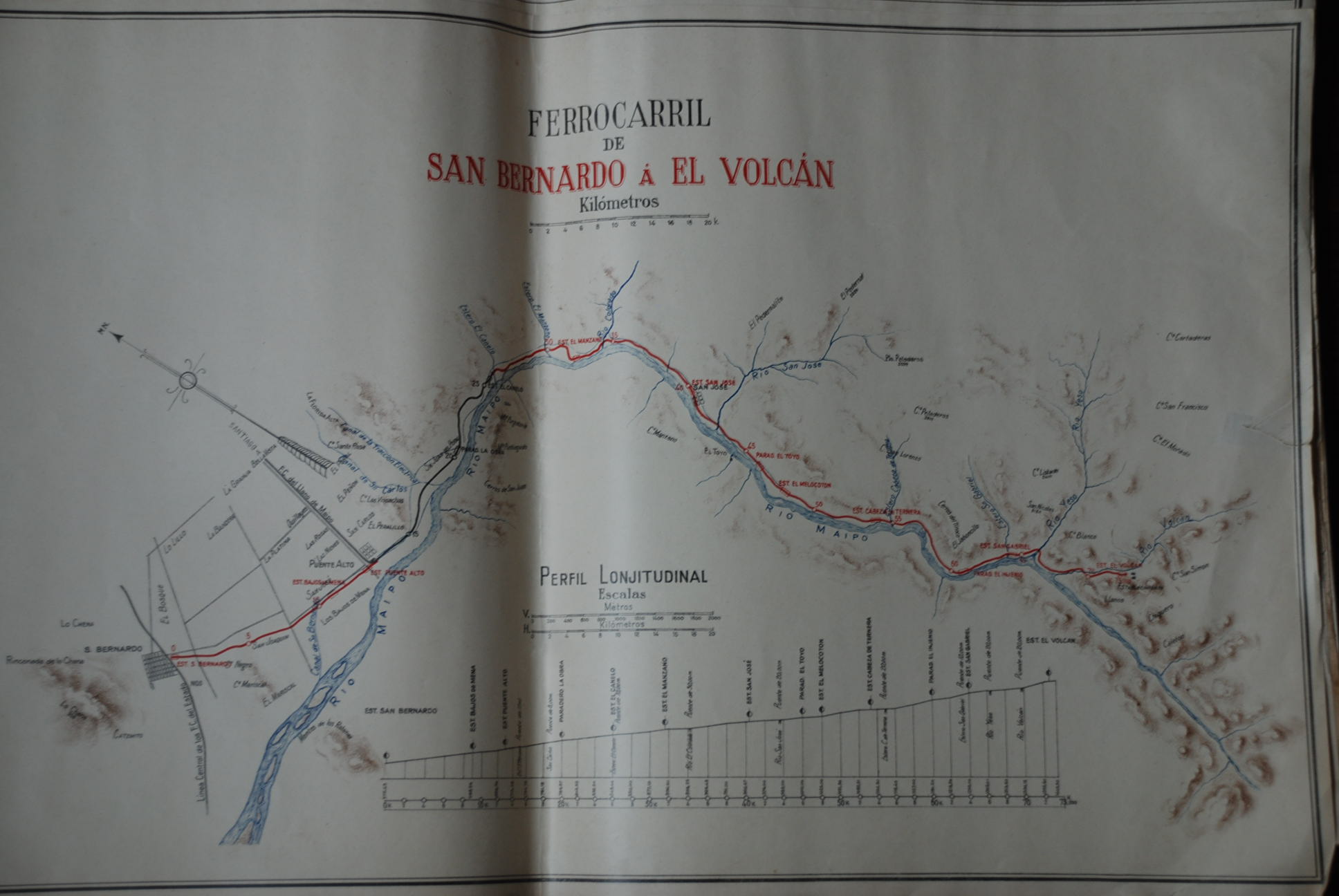 Ferrocarril San Bernando El Volcan San Jose Maipo 1910