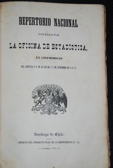 Repertorio nacional formado por la oficinade estadistica, en conformidad del articulo 12 de la lei de 17  de septiembre de 1847