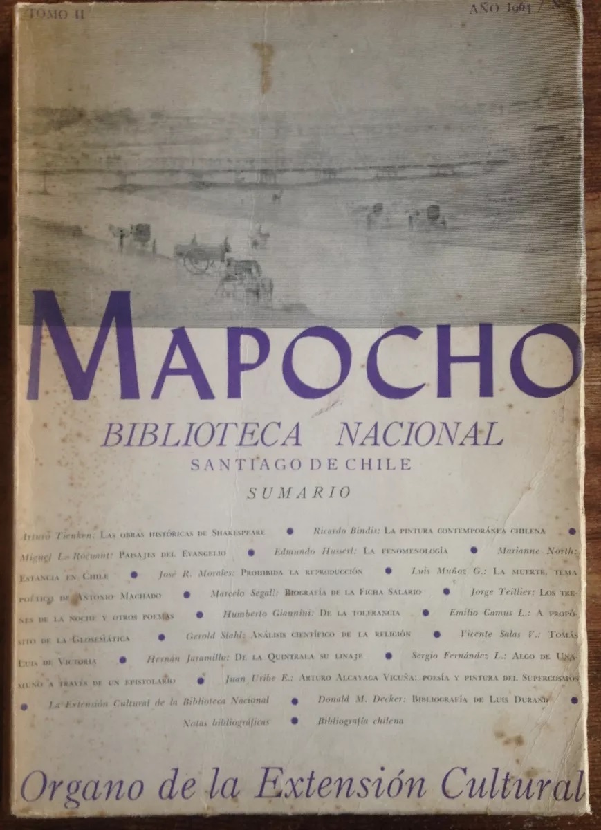 Biblioteca Nacional, Extensión Cultural. Revista Mapocho. Tomo II, n °2 , 1964