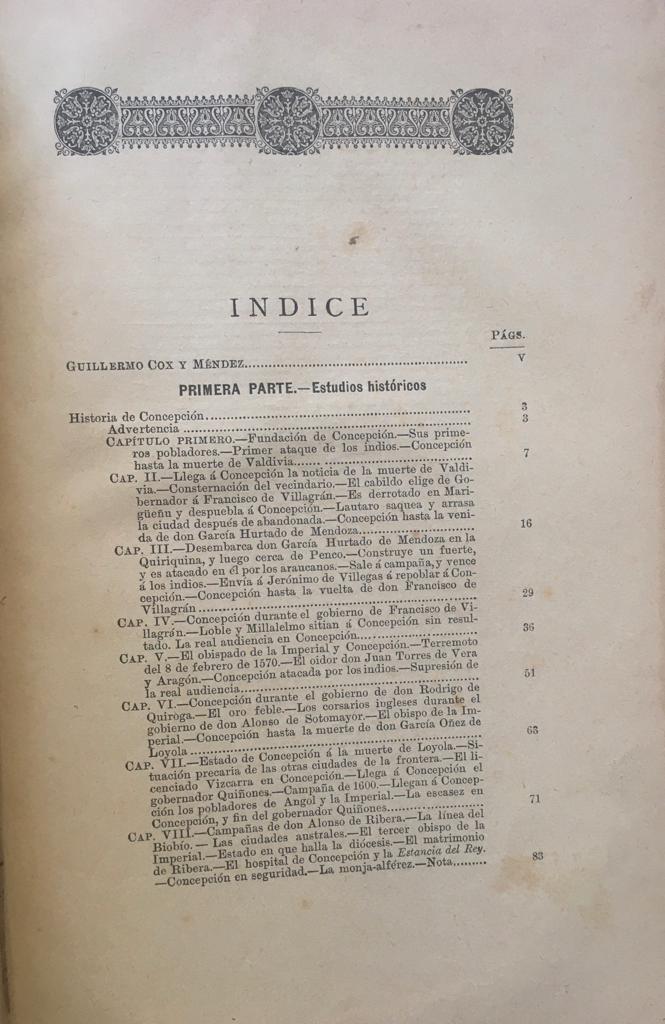 Guillermo Cox y Méndez. Obras escogidas.