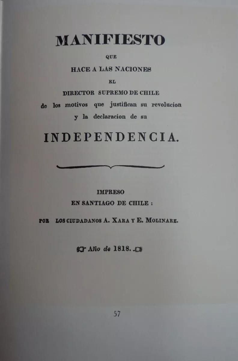 alamiro de avila martel. impresos relativos a la declaración de la independencia de Chile 