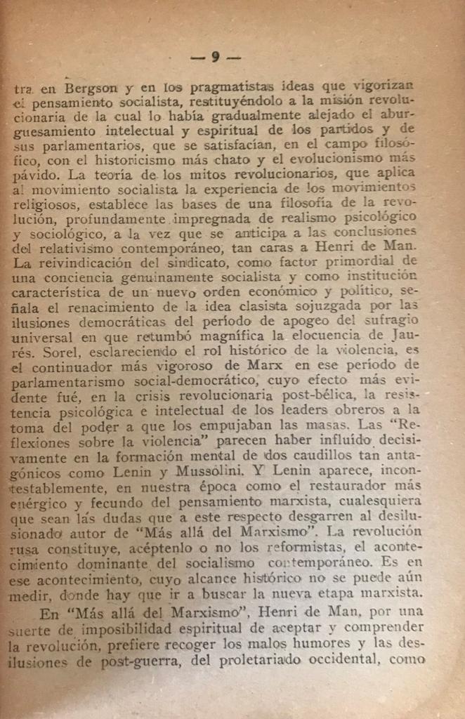 José Carlos Mariátegui 	Defensa del Marxismo. La emoción de nuestro tiempo y otros temas. Una palabra sobre Mariátegui por Waldo Frank. 