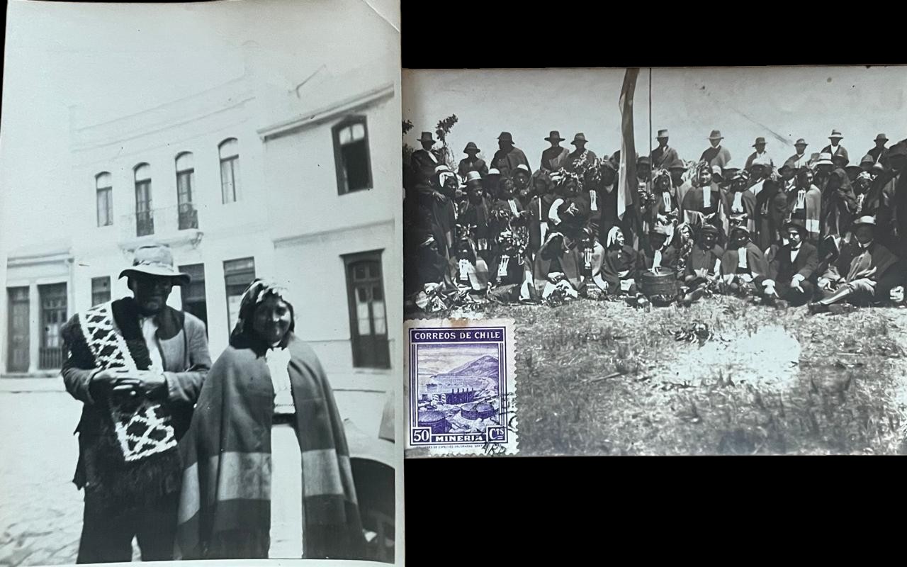 4 postales, 2 fotopostales y 2 fotos de mapuches