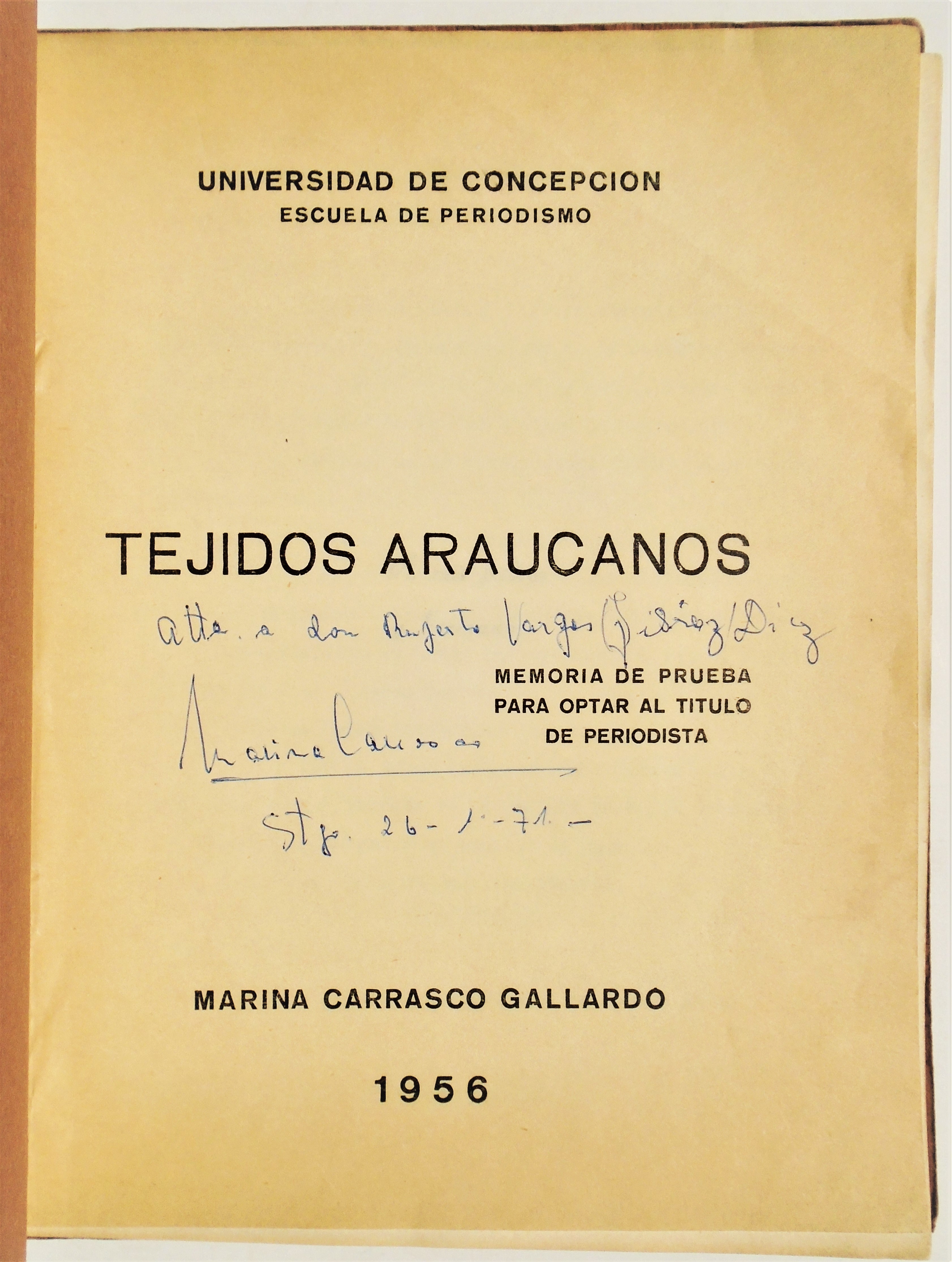 Marina Carrasco Gallardo - Tejidos Araucanos
