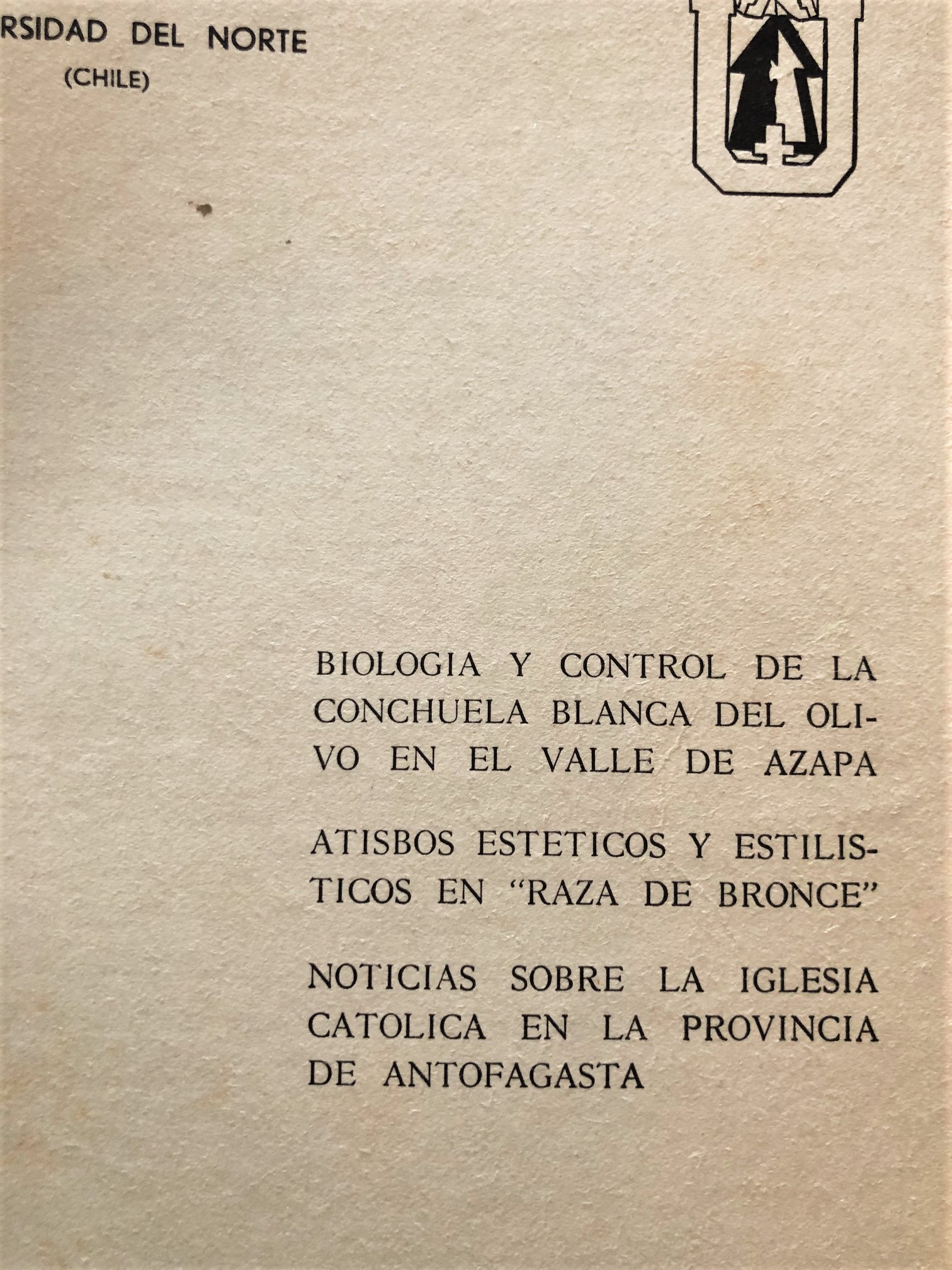 Anales Universidad del Norte Antofagasta San Pedro Atacama 1961 - 1975