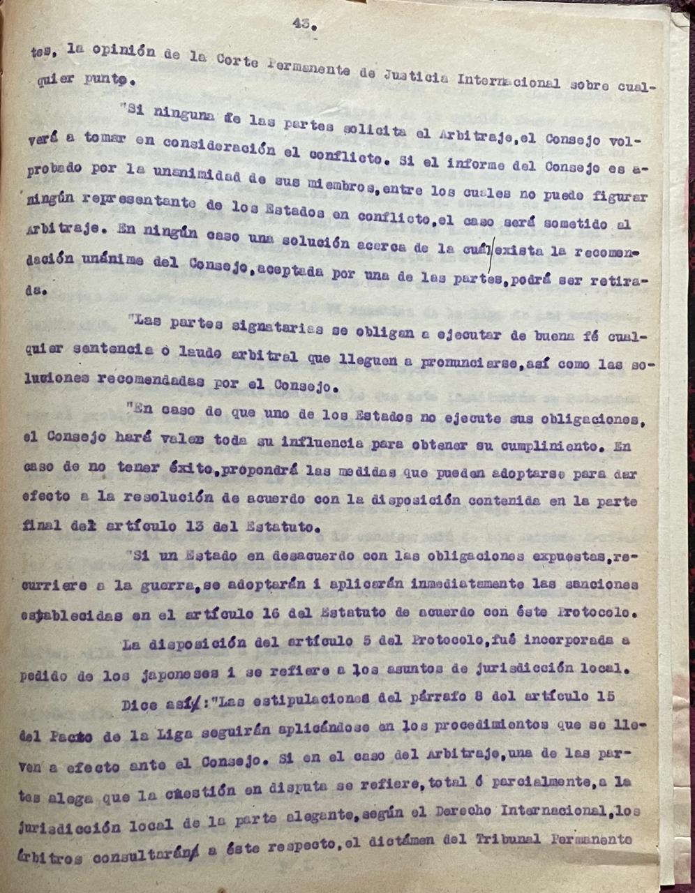 Marcial Martinez. 	"Consideraciones sobre la Liga de las Naciones y Arbitraje Internacional.	"