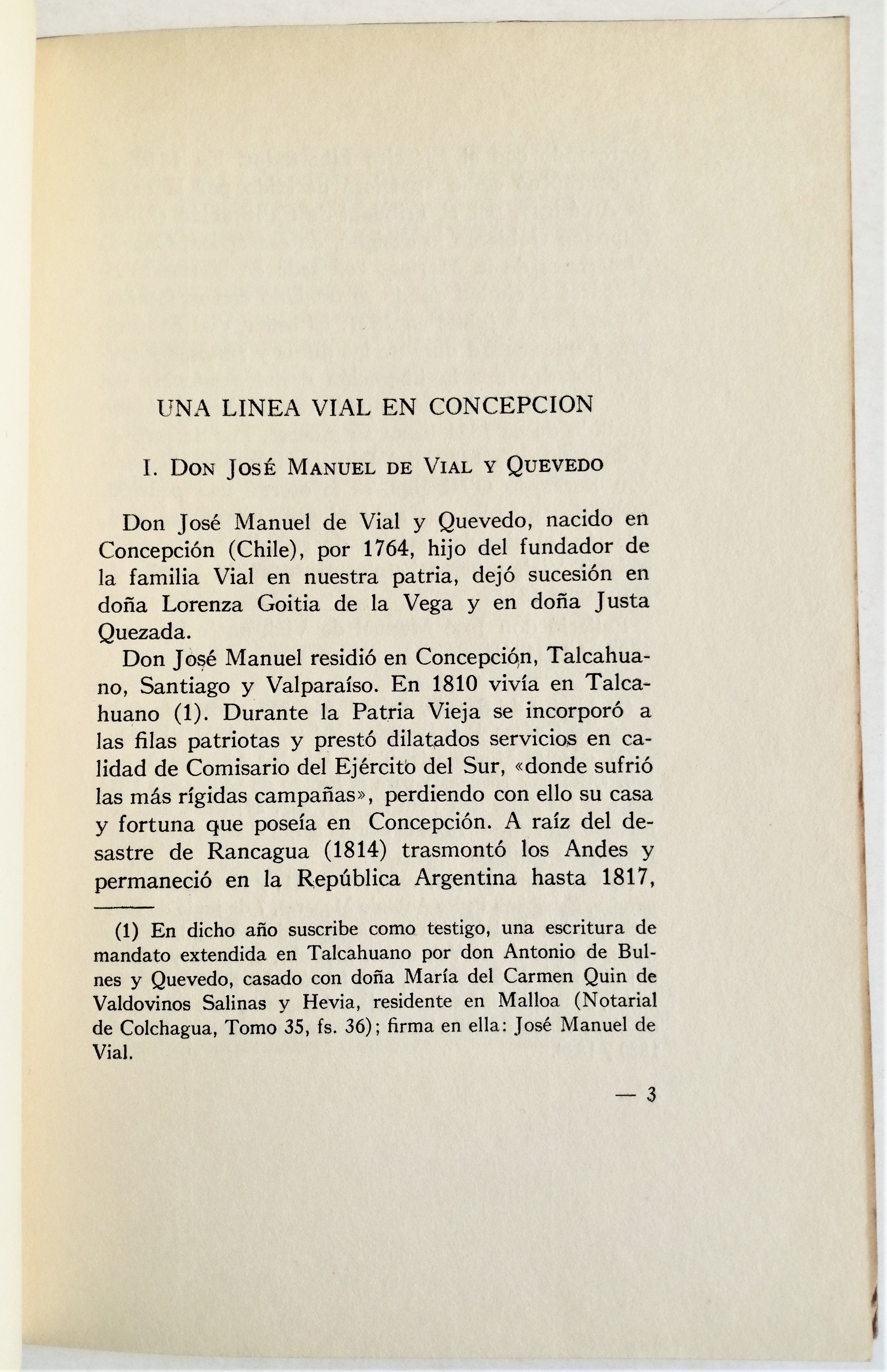 Raúl Diaz Vial - Una lineal vial en Concepción (1764 - 1952)