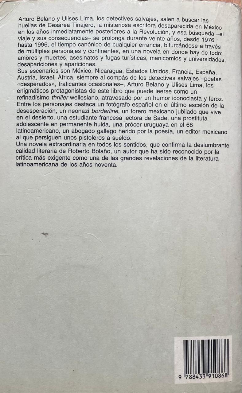 Roberto Bolaño	Los detectives salvajes 