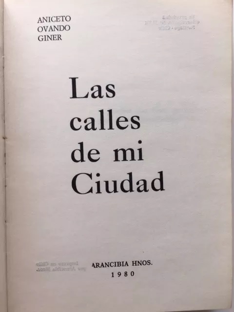 Aniceto Ovando Giner. Las calles de mi ciudad. Punta Arenas.