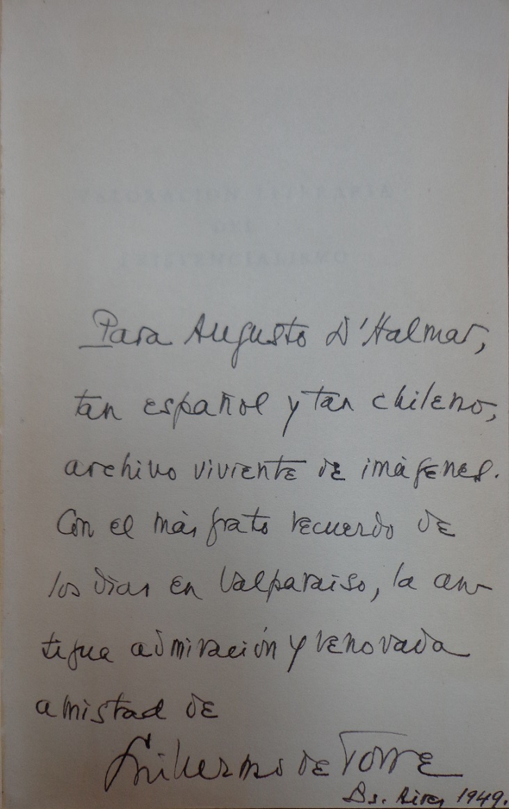 Guillermo de Torre. Valoración literaria del existencialismo	