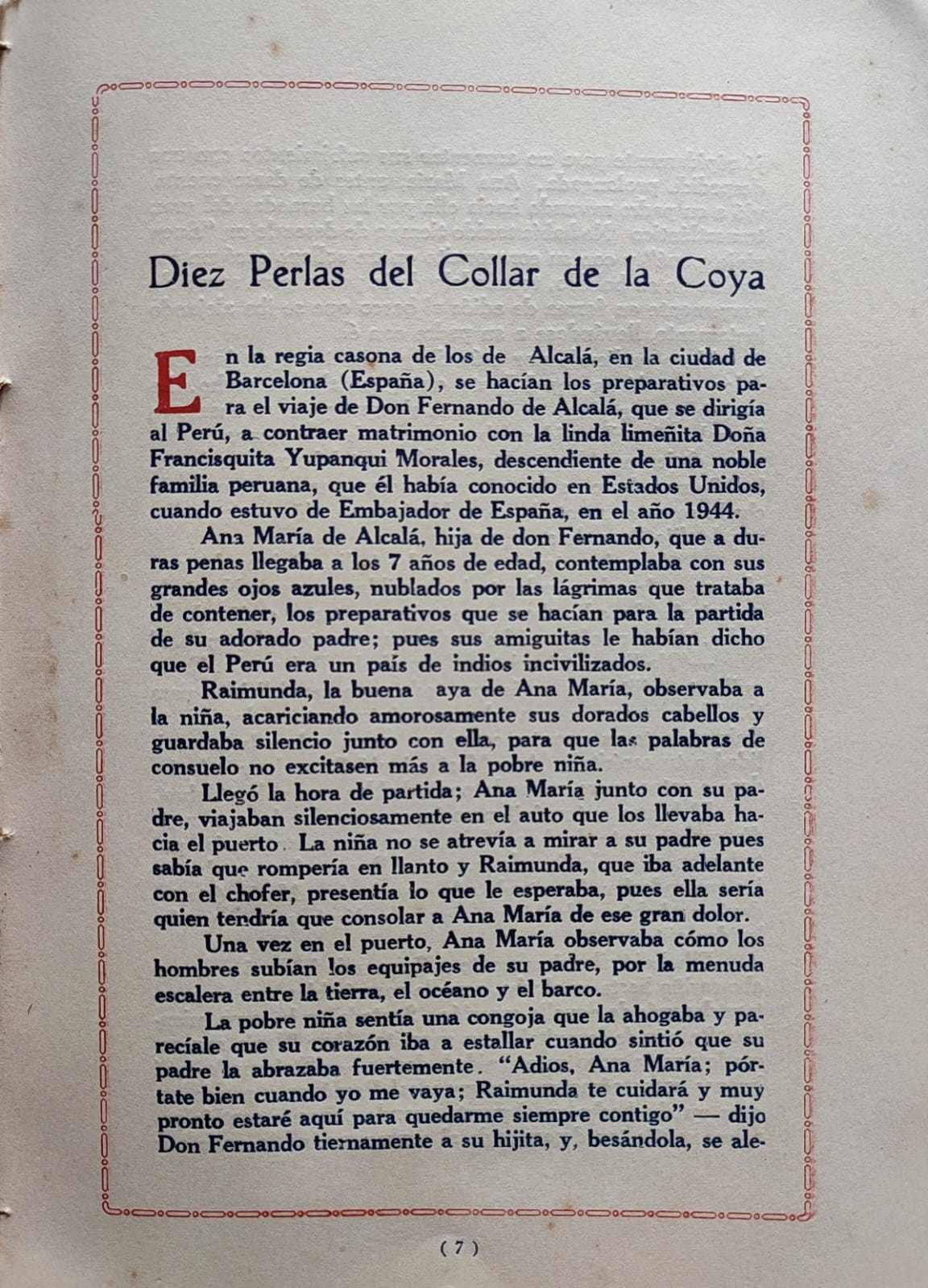 Rita Halle. Diez perlas del collar de la coya.