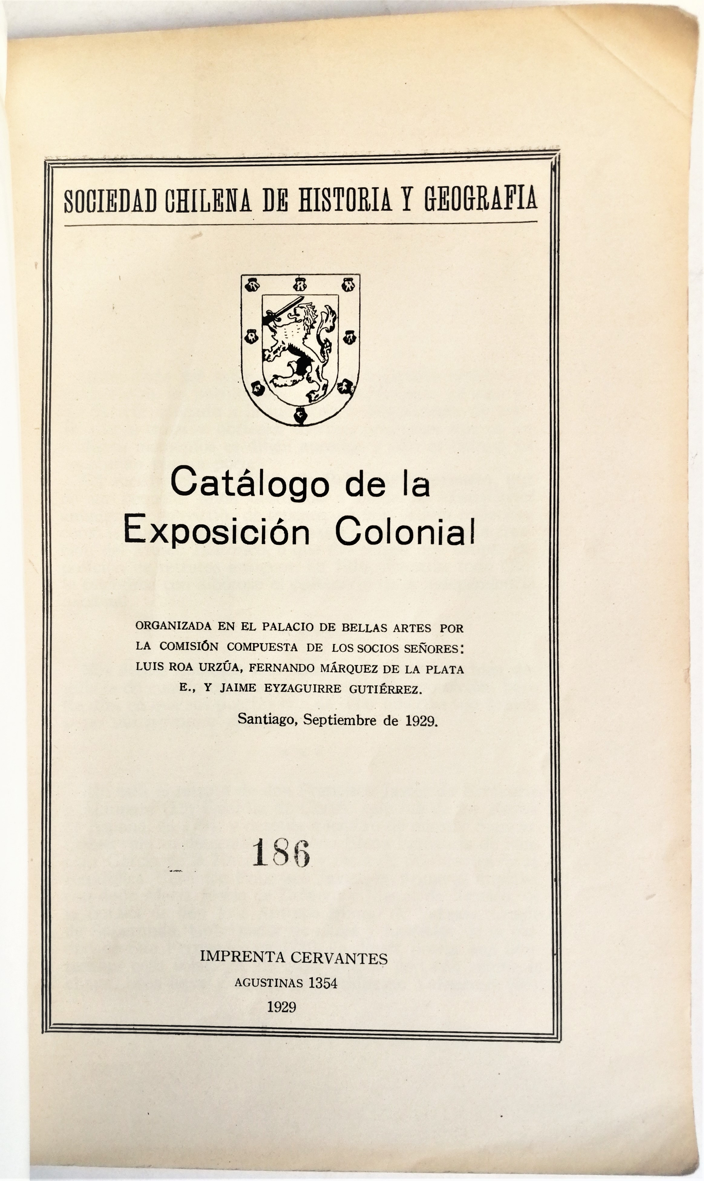 Fernando Márquez de la Plata - Catálogo de la exposición colonial 