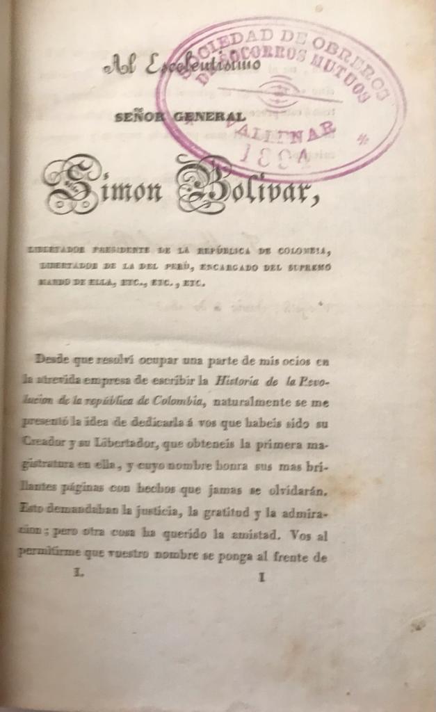 José Manuel Restrepo	Historia de la Revolución de la República de Colombia..