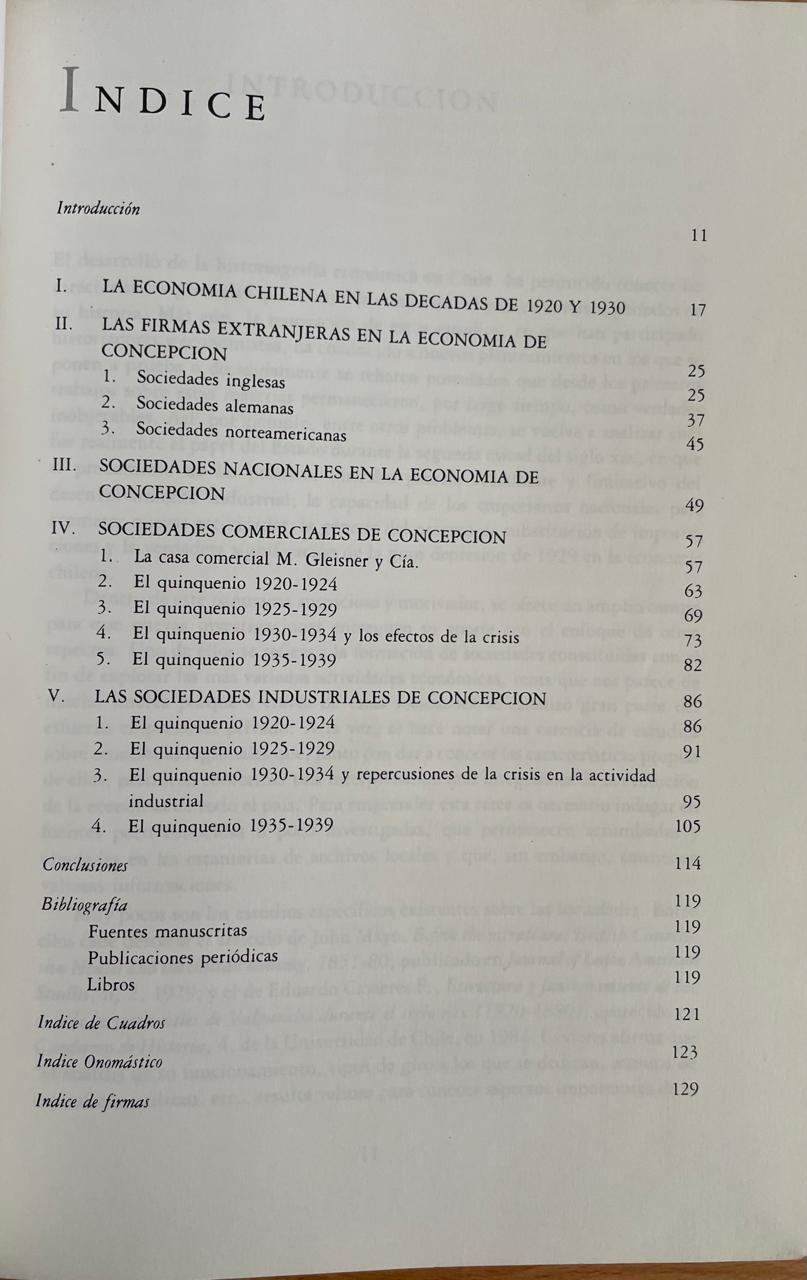 Leonardo Mazzei de Grazia	Sociedades Comerciales e Industriales y economía de Concepción 