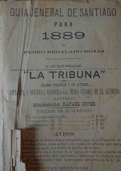 Pedro Regalado Rojas - Guia Jeneral de Santiago para 1889