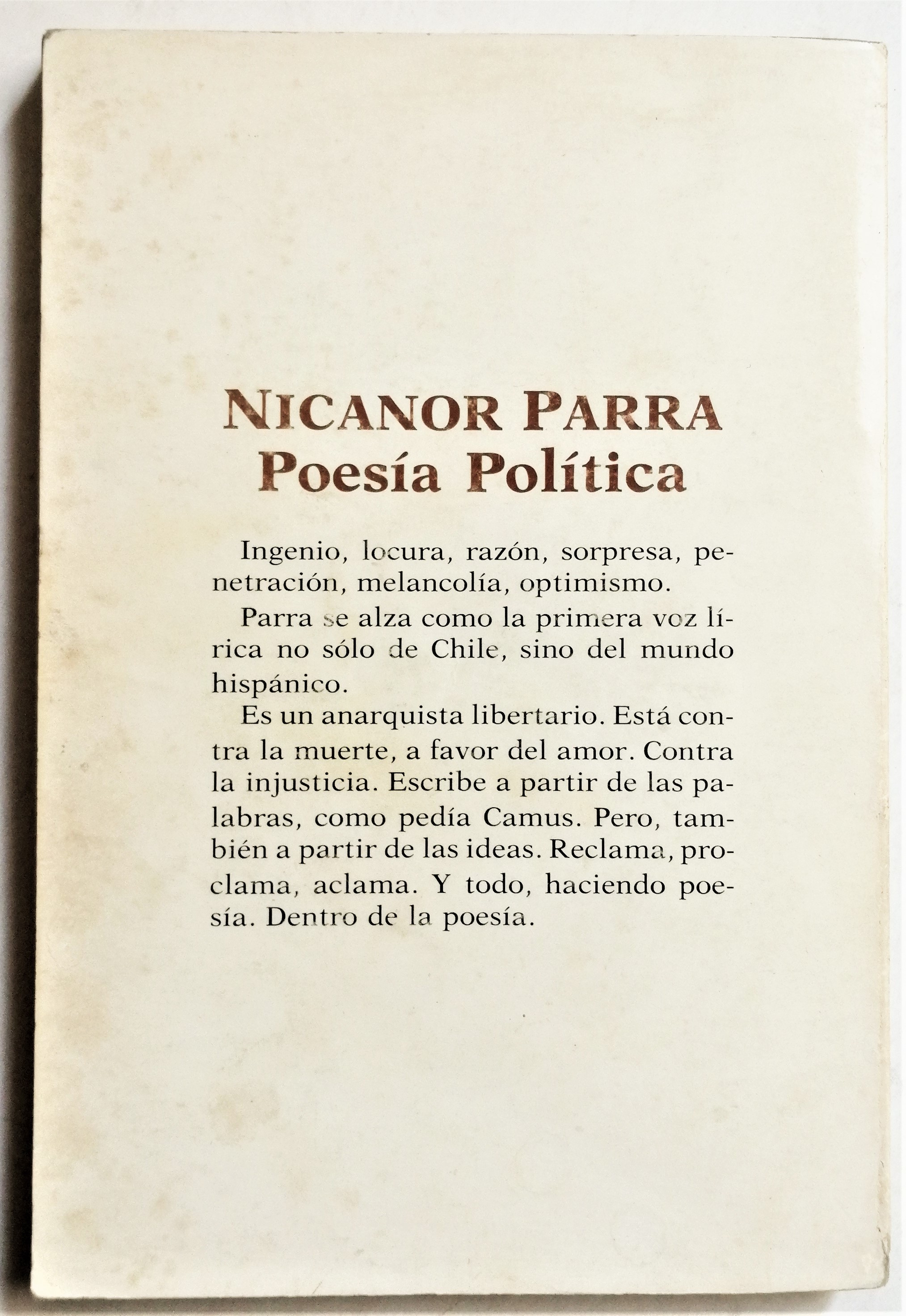 Nicanor Parra	- Poesía política