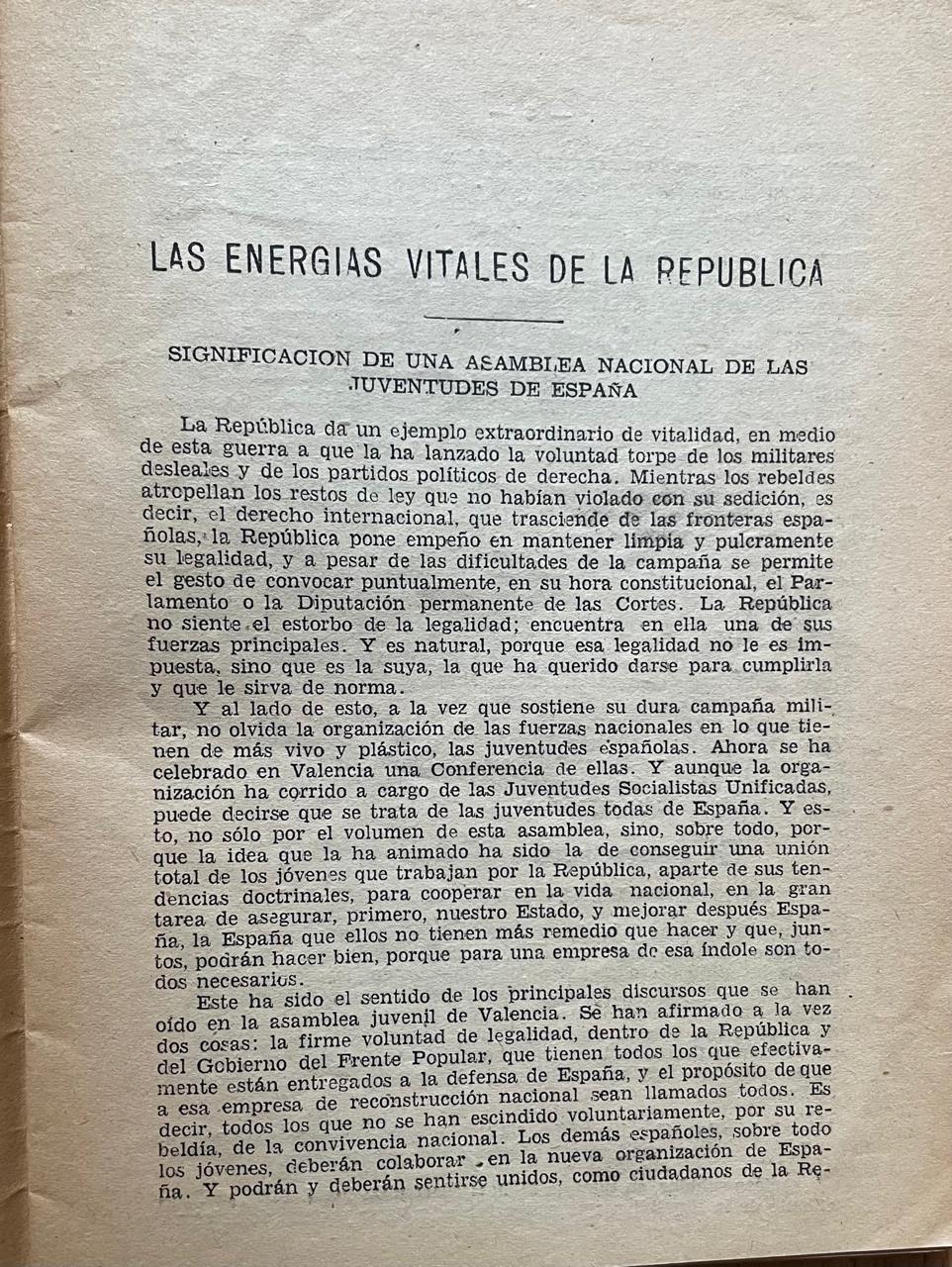 Discursos e informe del congreso de Valencia de la juventud española