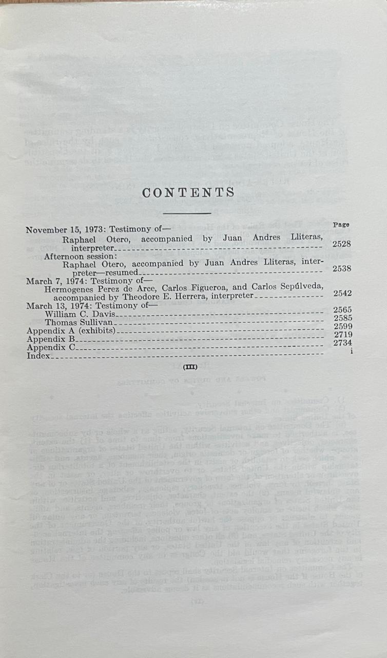 Comitee on Internal Security 	The Theory and practice of Communism. Part 5  (Marxism imposed on Chile) -Allende Regime). Hearings before the Committee on Internal Security House of representatives. 