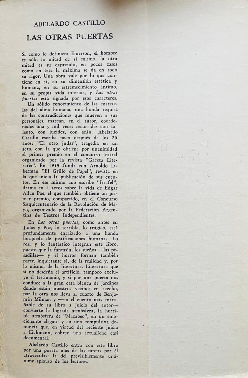 Abelardo Castillo 	Las otras puertas 
