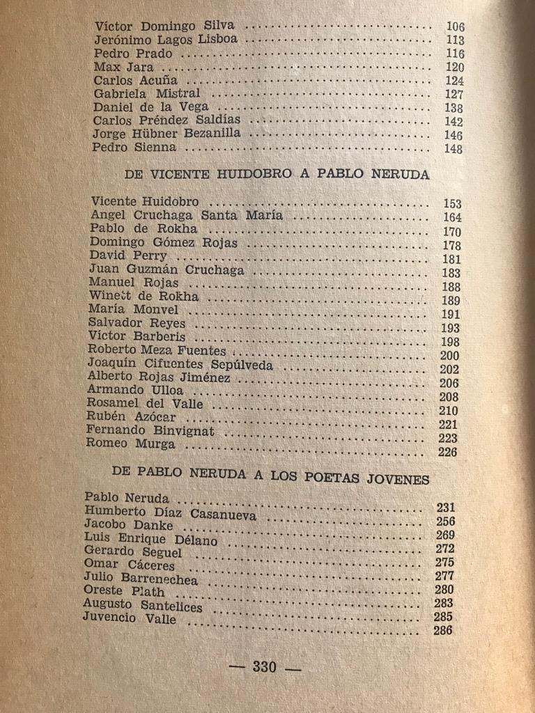 Carlos Poblete Ed.	Exposición de la poesía chilena desde sus orígenes hasta 1941