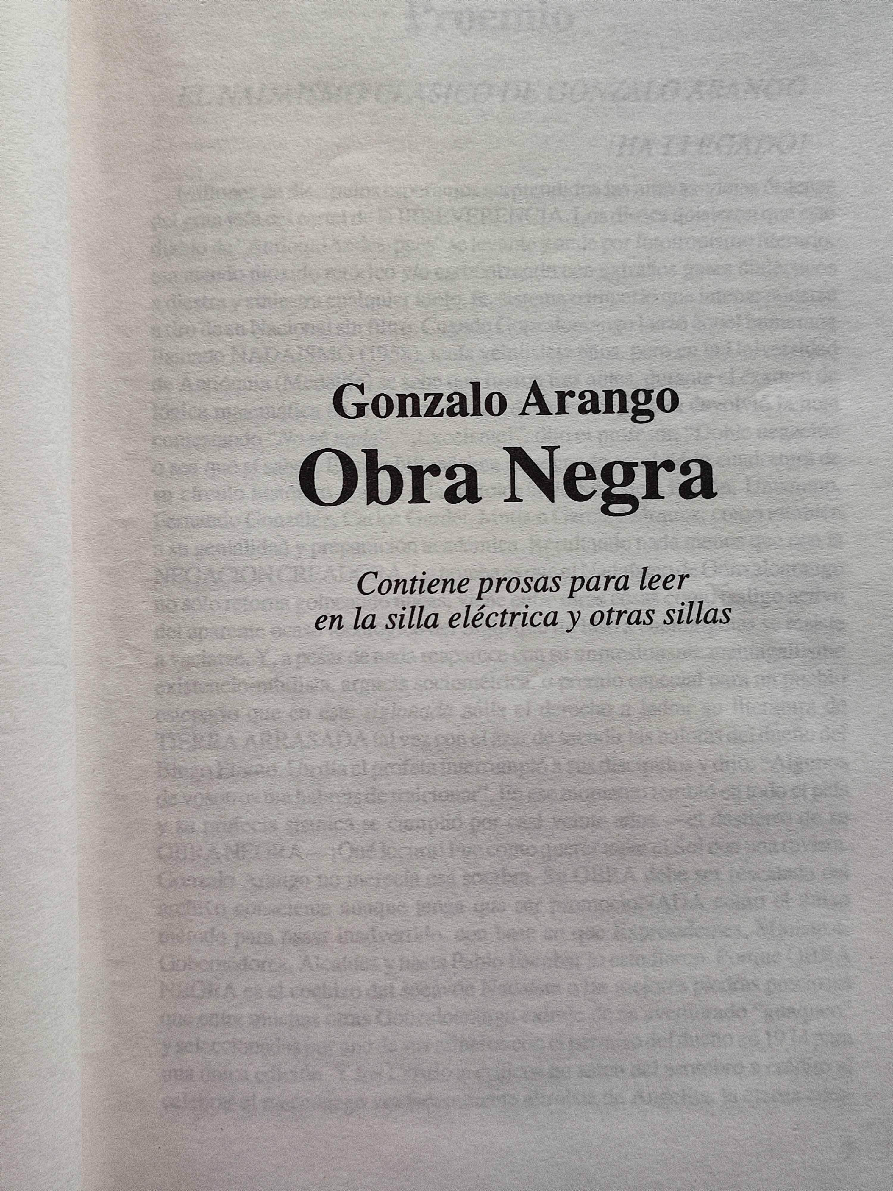 Gonzalo Arango. Obra Negra. Negación creadora. 