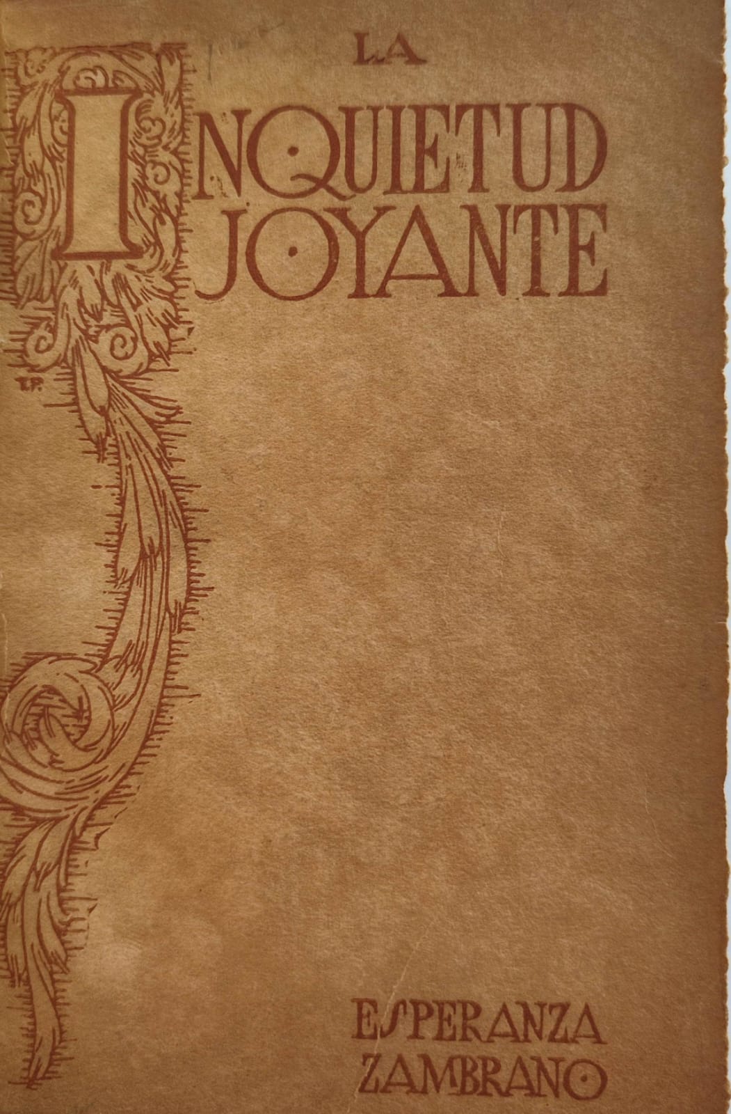 Esperanza Zambrano. La inquietud joyante. Poemas.