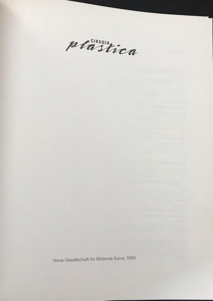 VVAA.	Cirugía plástica. Konzepte zeitgenossicher kunst Chile 1980 – 1989