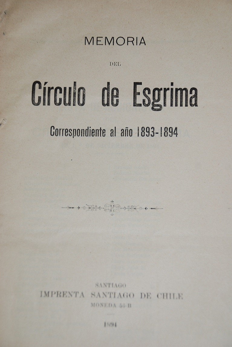 Memoria del circulo de esgrima correspondiente al año 1893 - 1894