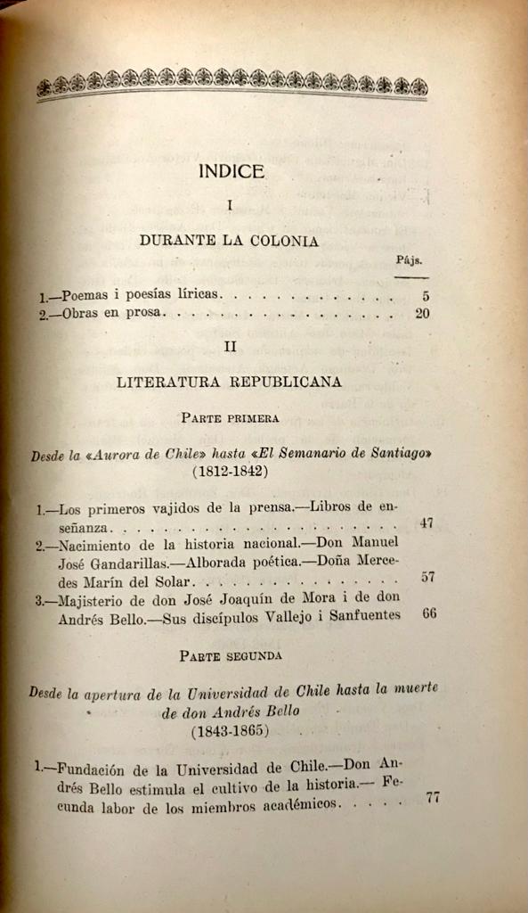 Domingo Amunategui Solar 	Historia de Chile. Las Letras chilenas