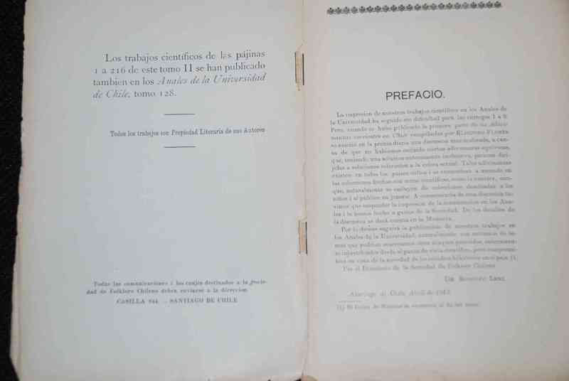 Sociedad de Folklore Chileno de Santiago - Revista de Folklore Tomo II y VII