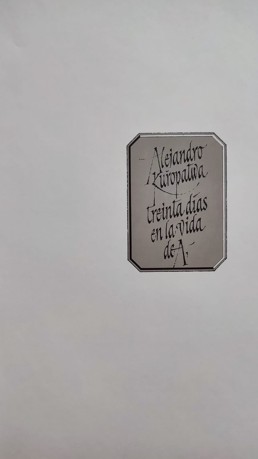 Alejandro Kuropatwa. Treinta días en la vida de A. (exposición). 