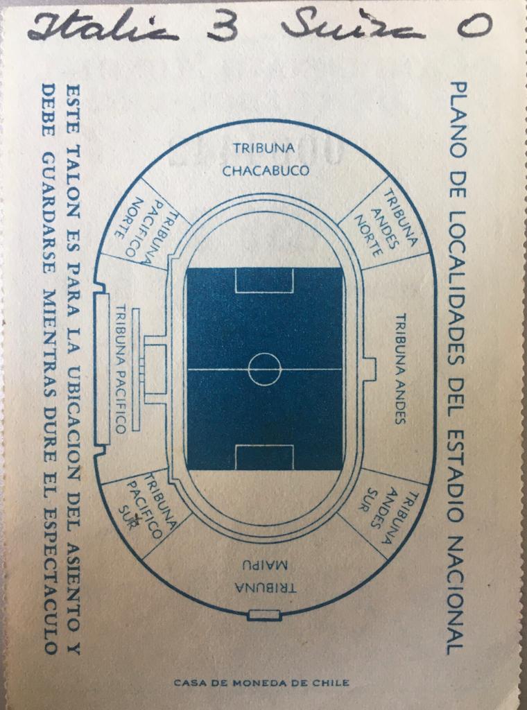 Entrada Campeonato Mundial de Futbol 1962  Italia/ Suiza 