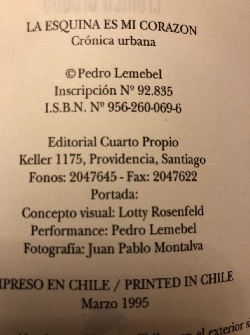 Pedro Lemebel. La esquina de mi corazón. Crónica urbana