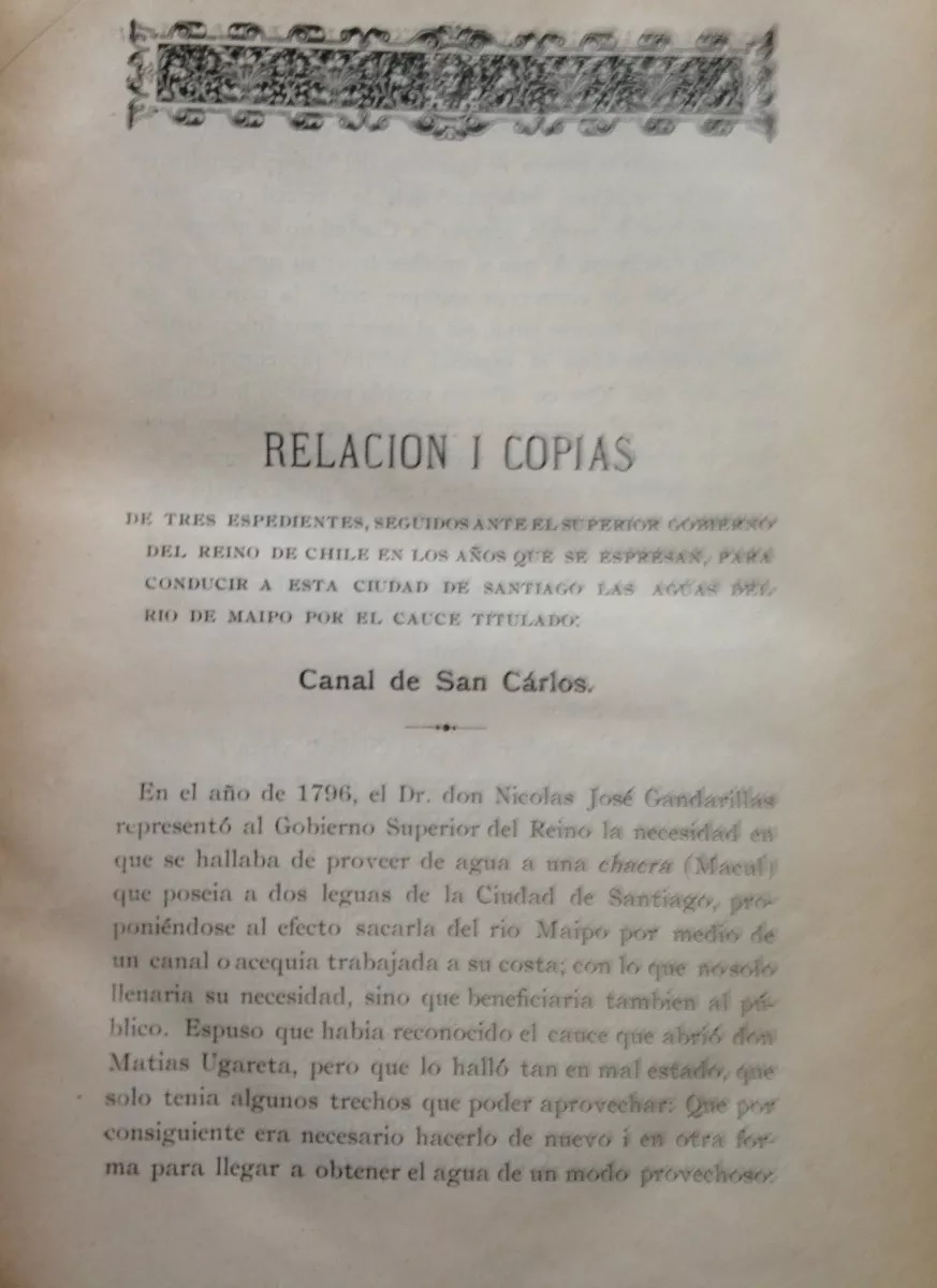 Antecedentes i documentos relativos a la apertura del canal de San Carlos de Maipo i a la formación de la sociedad