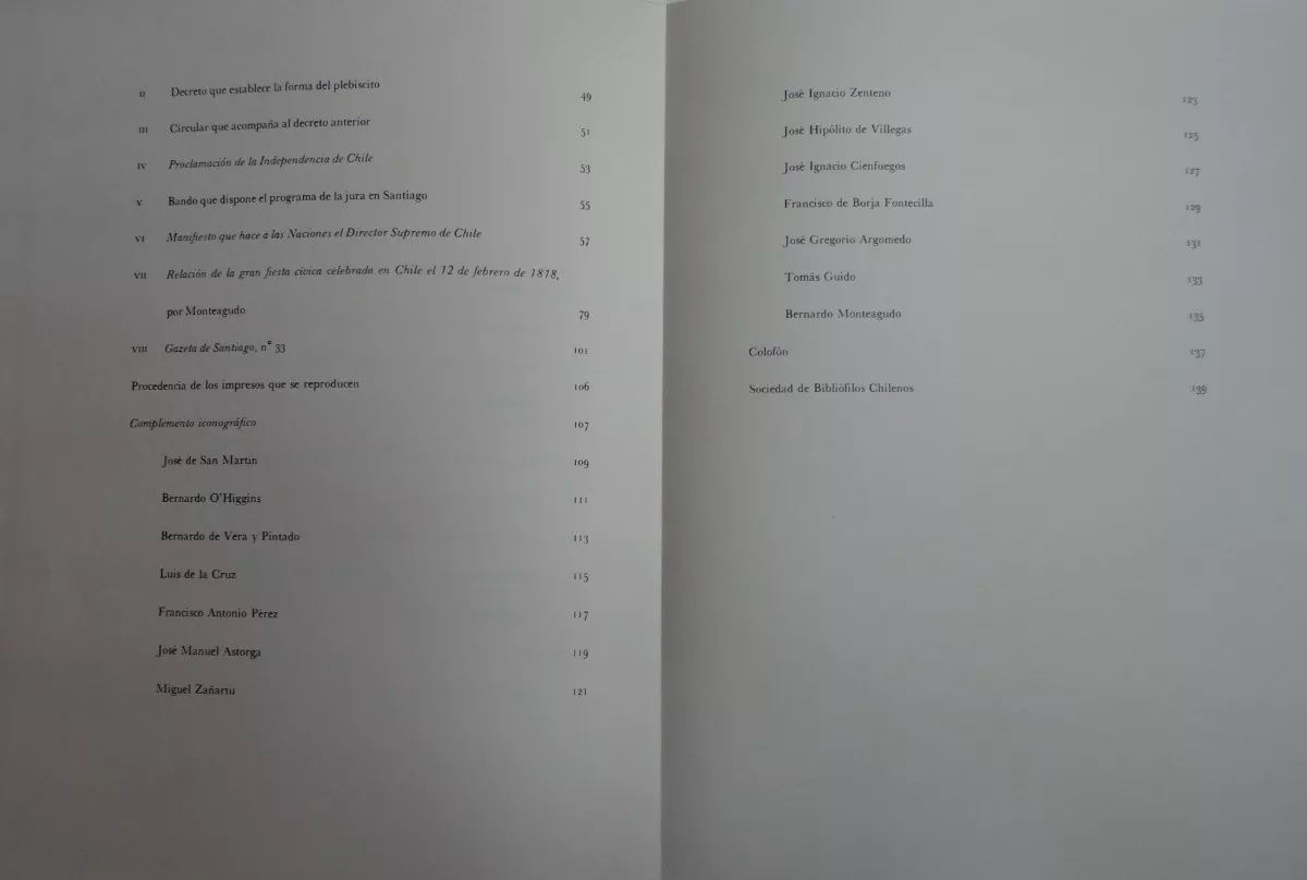 alamiro de avila martel. impresos relativos a la declaración de la independencia de Chile 