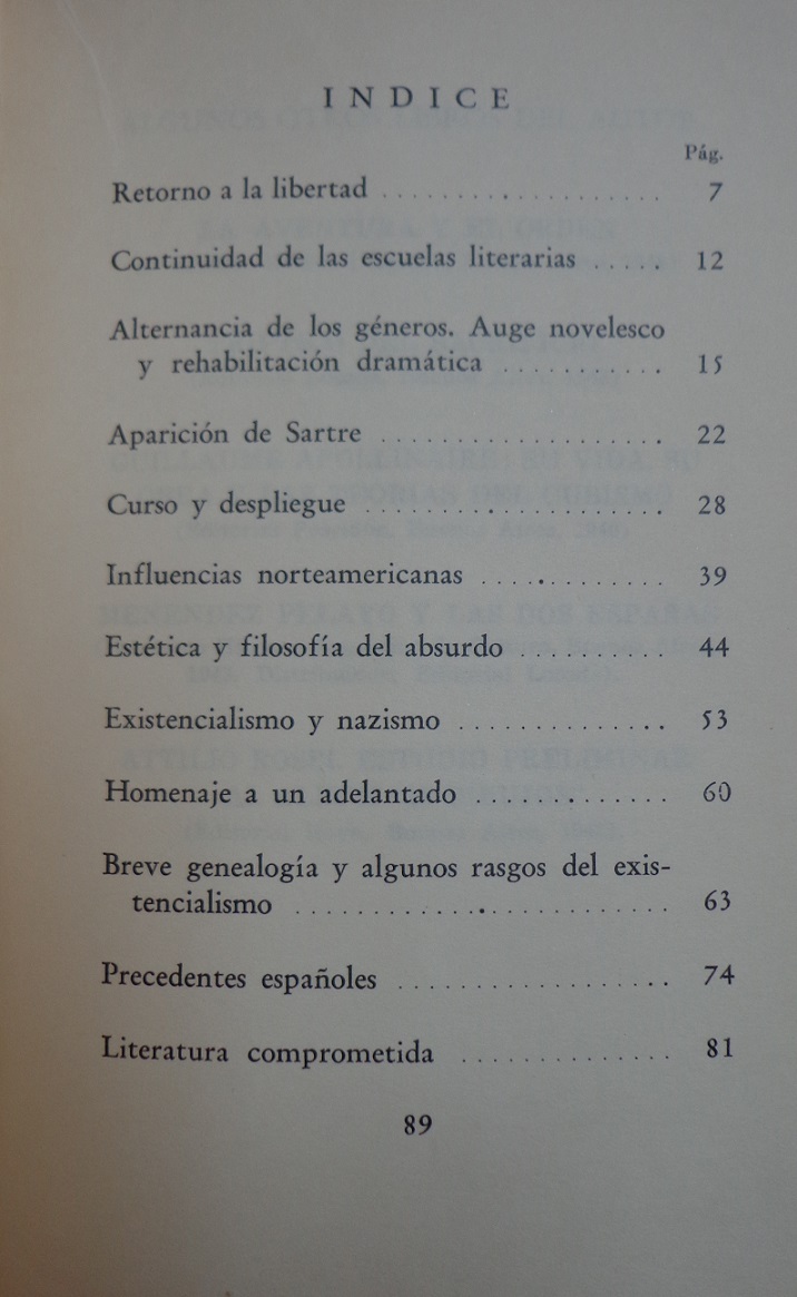 Guillermo de Torre. Valoración literaria del existencialismo	