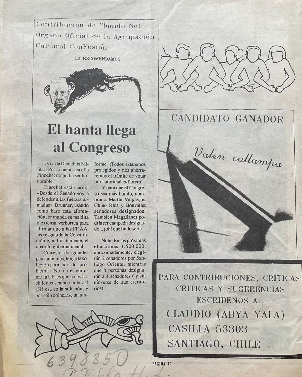 Prisioneros politicos Claudio Escobar, Grupo Nueva Relacion, Colectivo Indi,  Sur, Destacamento Socialista Carlos Lorca	Abya Yala  Marichiwu